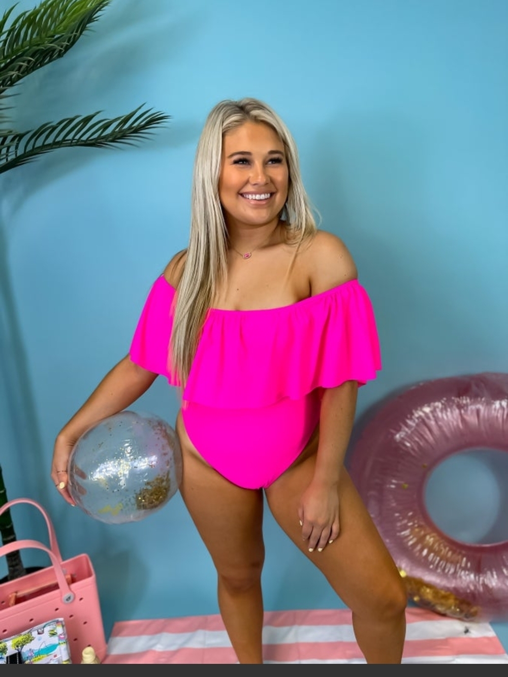 white birch | Hot Pink Swimsuit